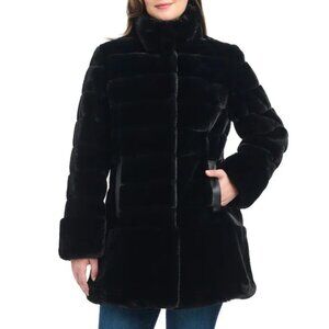 Jones New York Black Faux Fur Coat